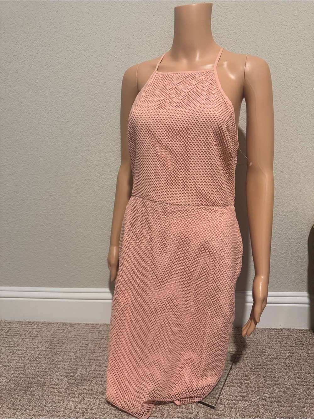 Endless Rose Coral Mesh Net Dress